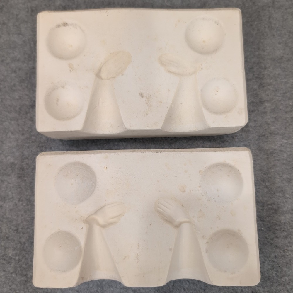 Vintage Ceramic Mold Marys Hands Christmas Angel Candle Holder Craft - Picture 2 of 6
